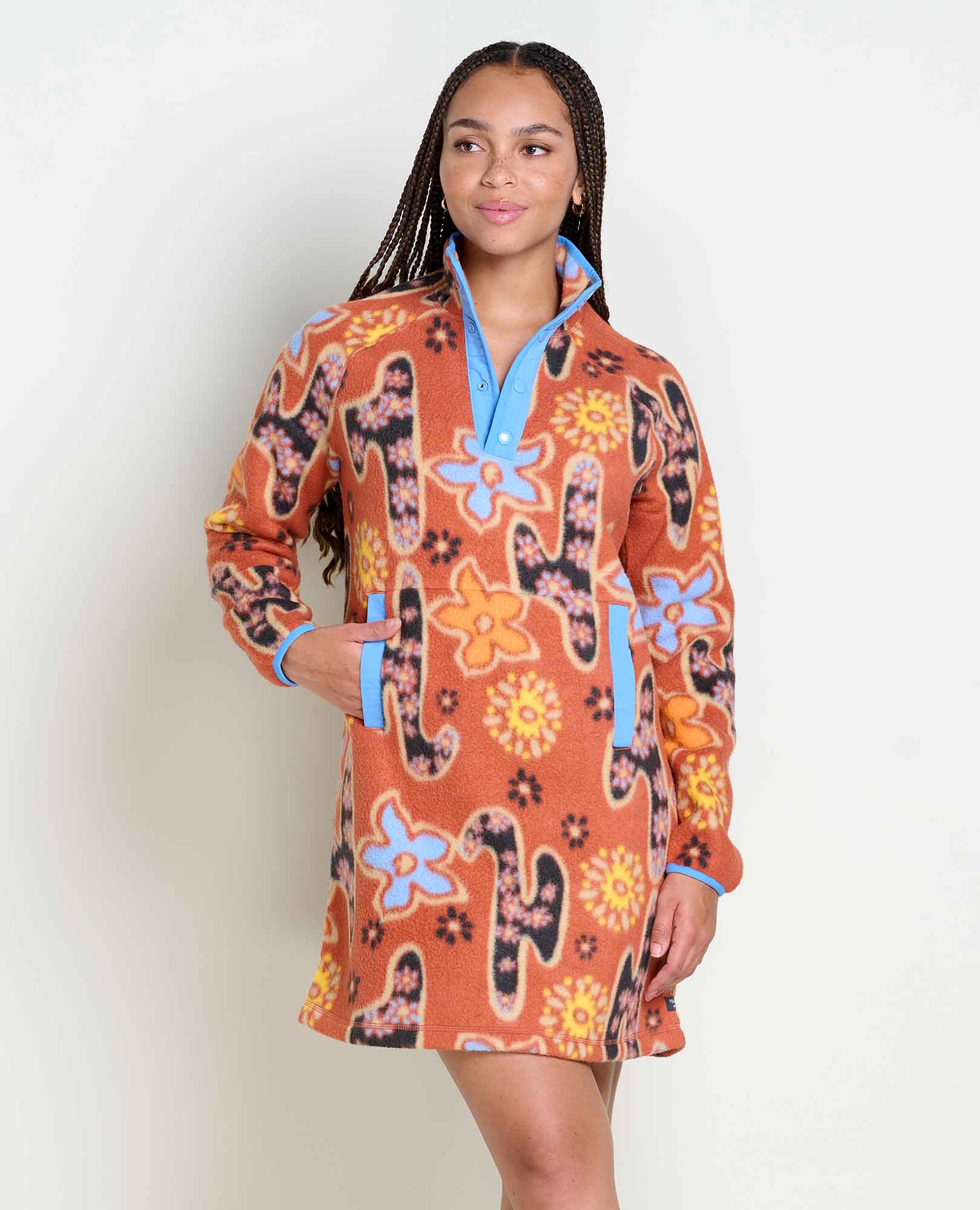 Campo Fleece 1/4 Snap Dress