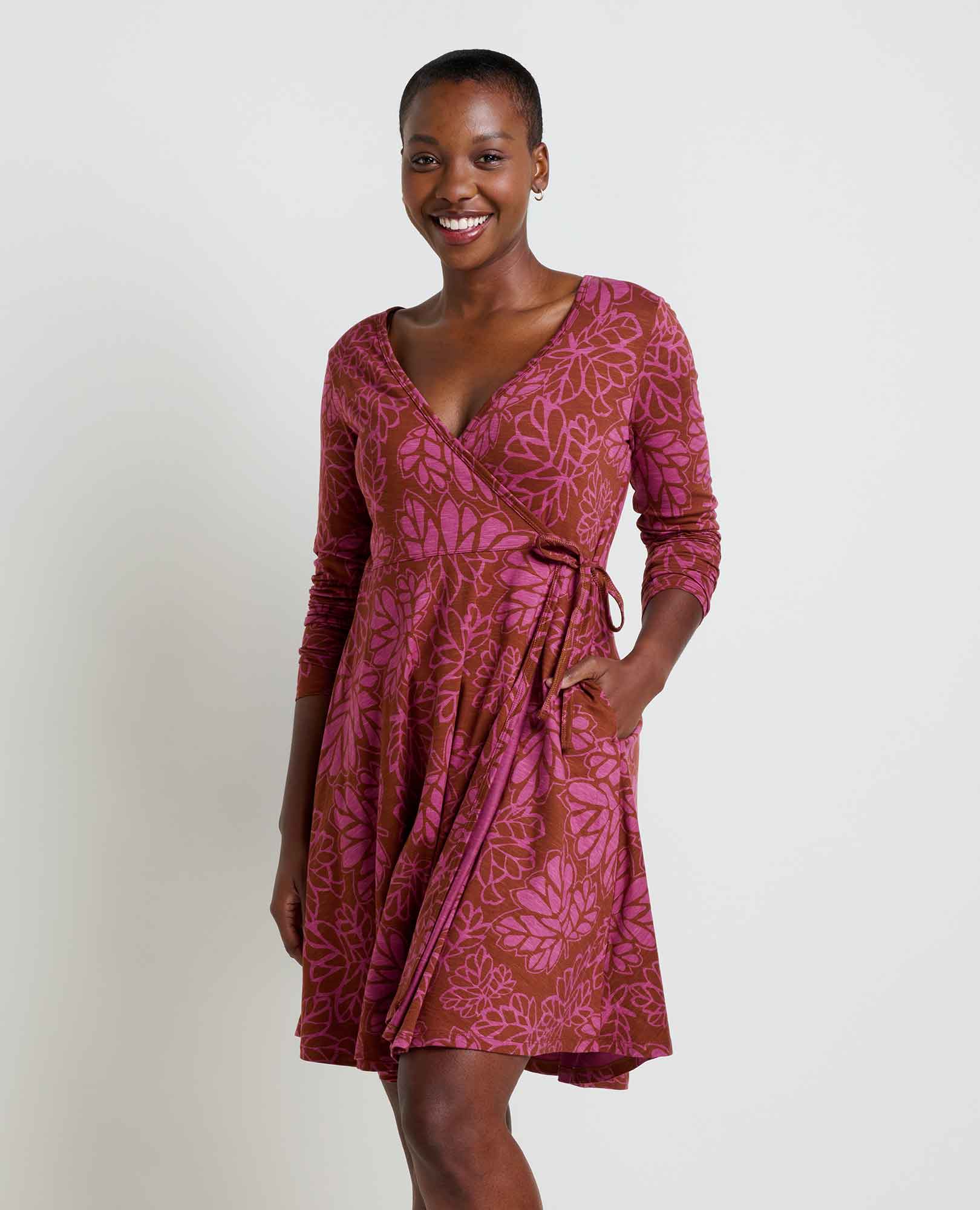Freesia Long Sleeve Wrap Dress