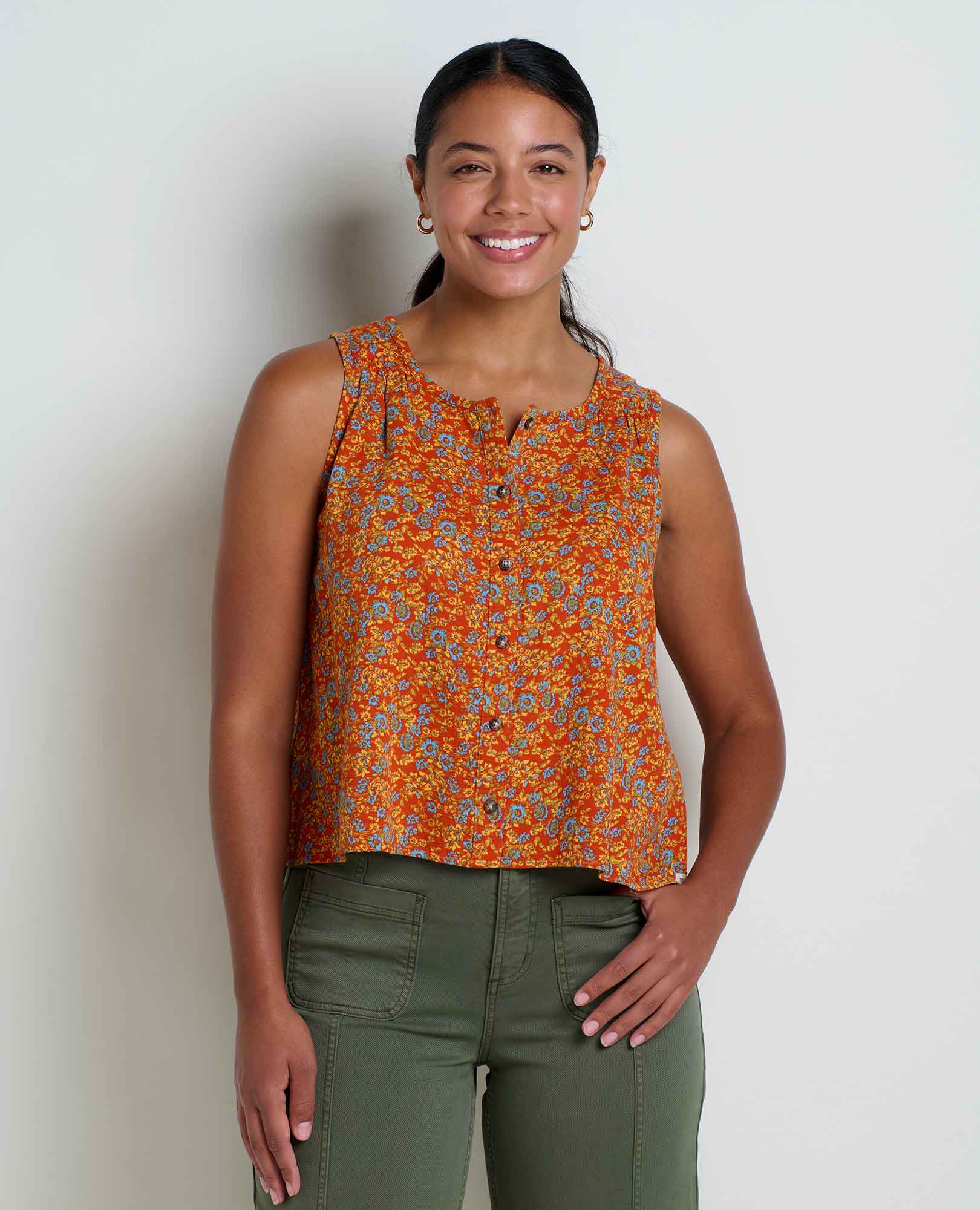 Manzana Button Front Tank