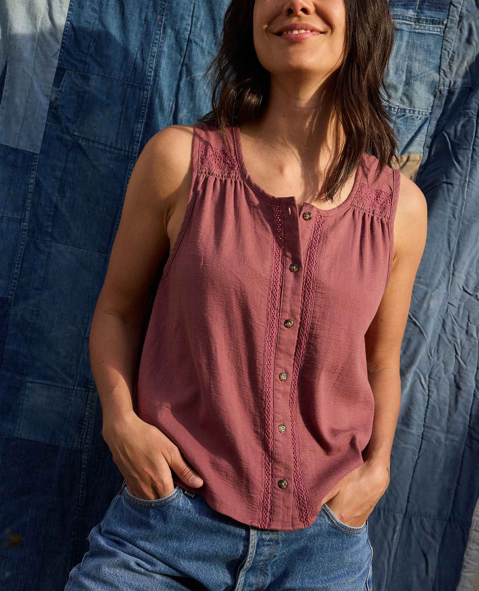 Manzana Button Front Tank