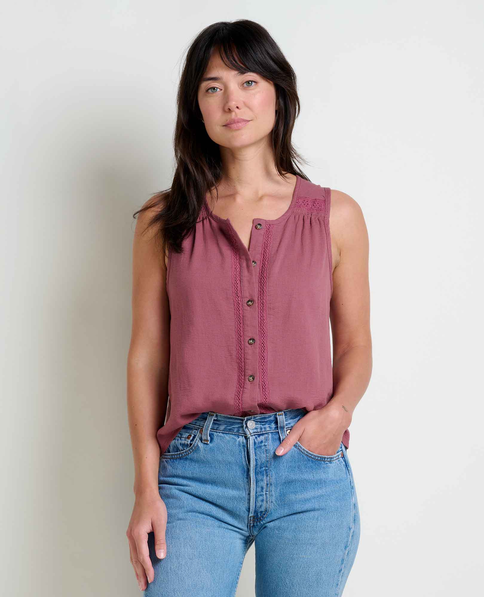 Manzana Button Front Tank