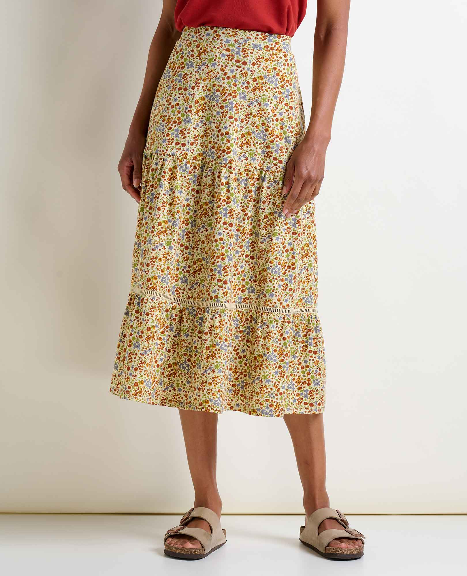 Marigold Tiered Midi Skirt
