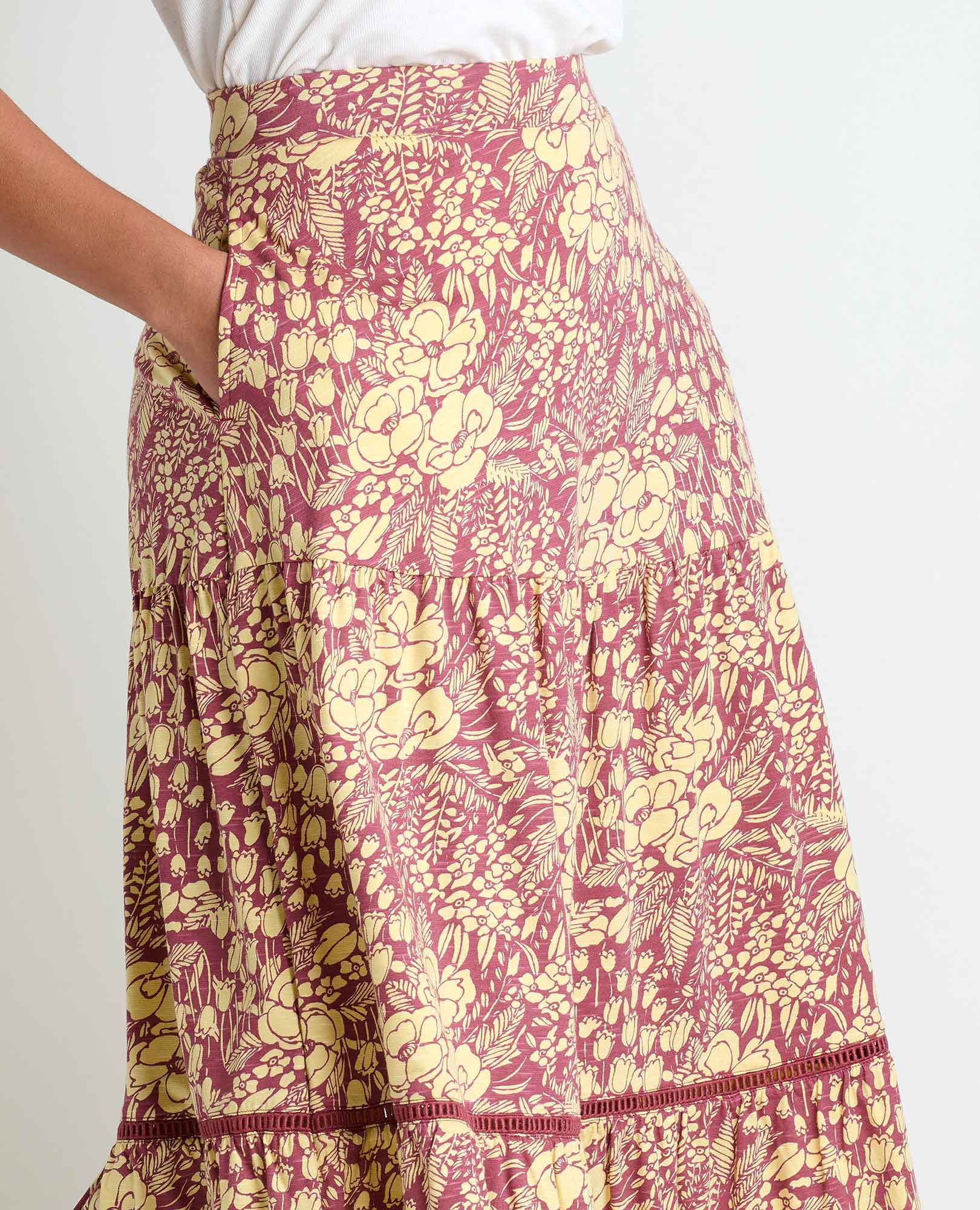 Marigold Tiered Midi Skirt