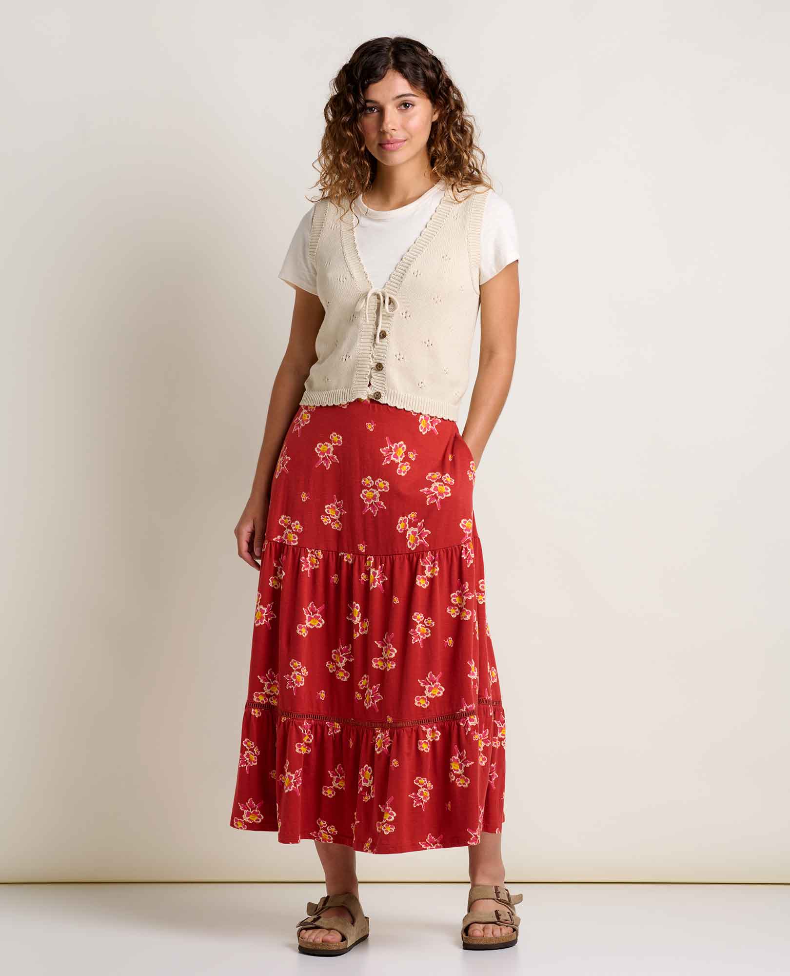 Marigold Tiered Midi Skirt