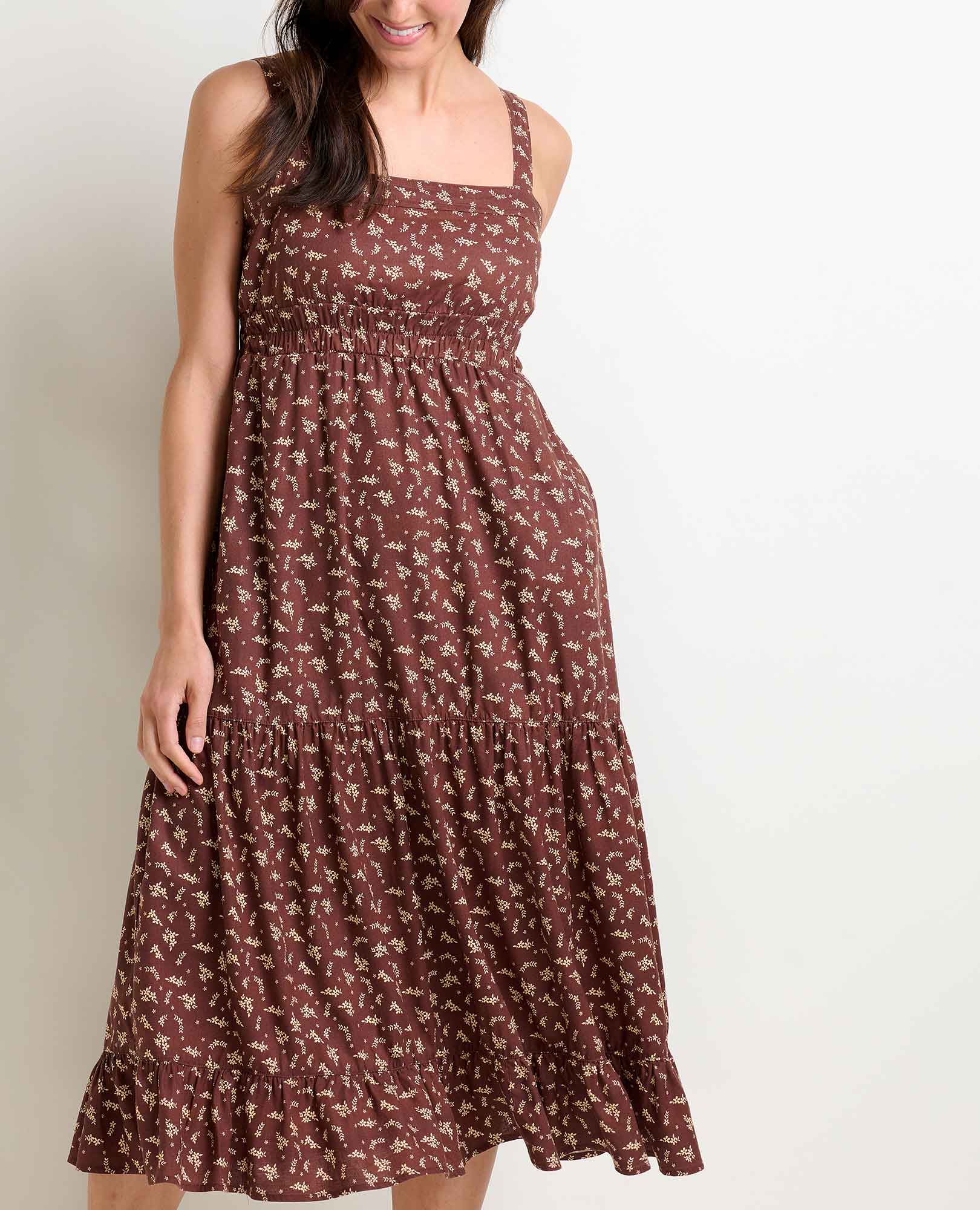 Taj Hemp Tiered Midi Dress