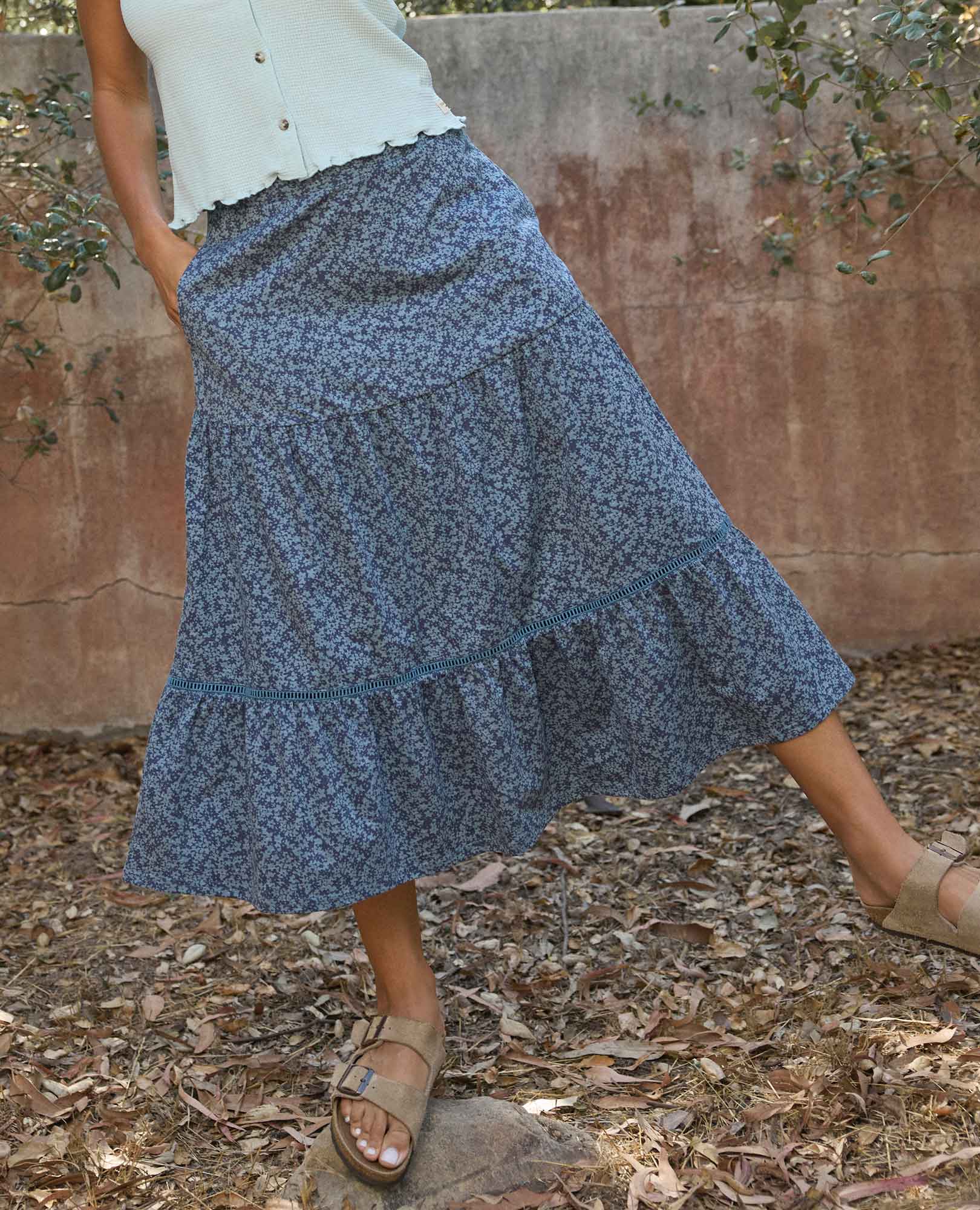 Marigold Tiered Midi Skirt