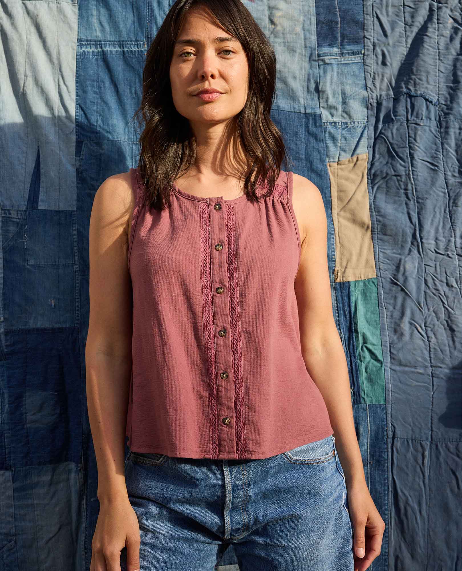 Manzana Button Front Tank