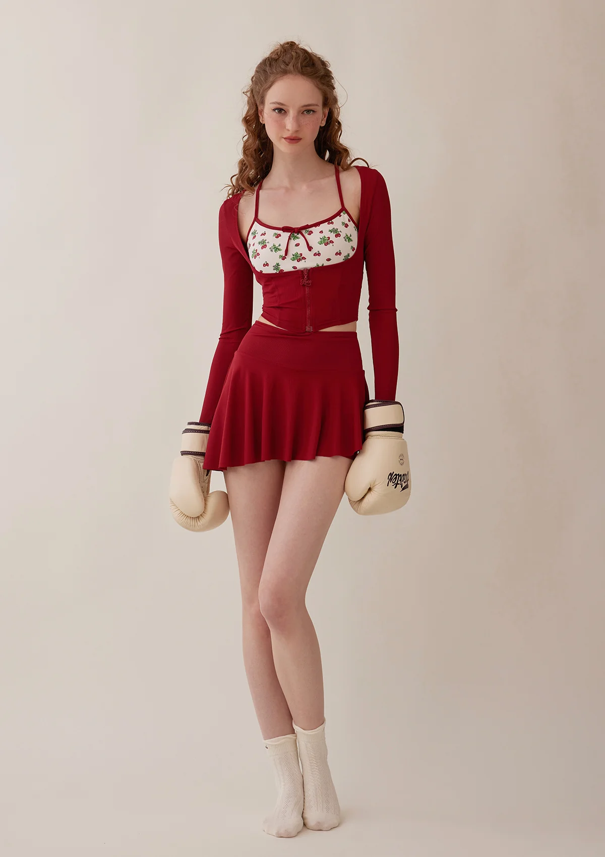 Vibrant Strawberry Sports Cardigan