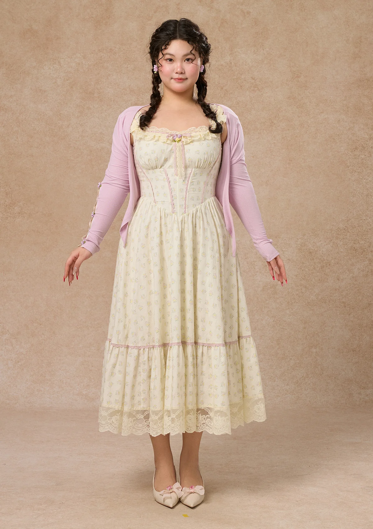 Curve&Plus Cream Clove Cardigan