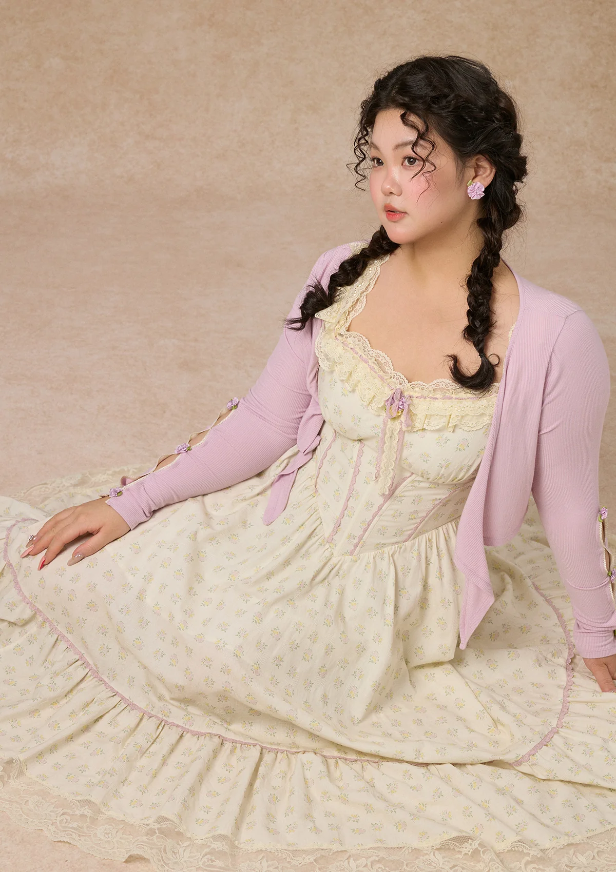 Curve&Plus Cream Clove Cardigan