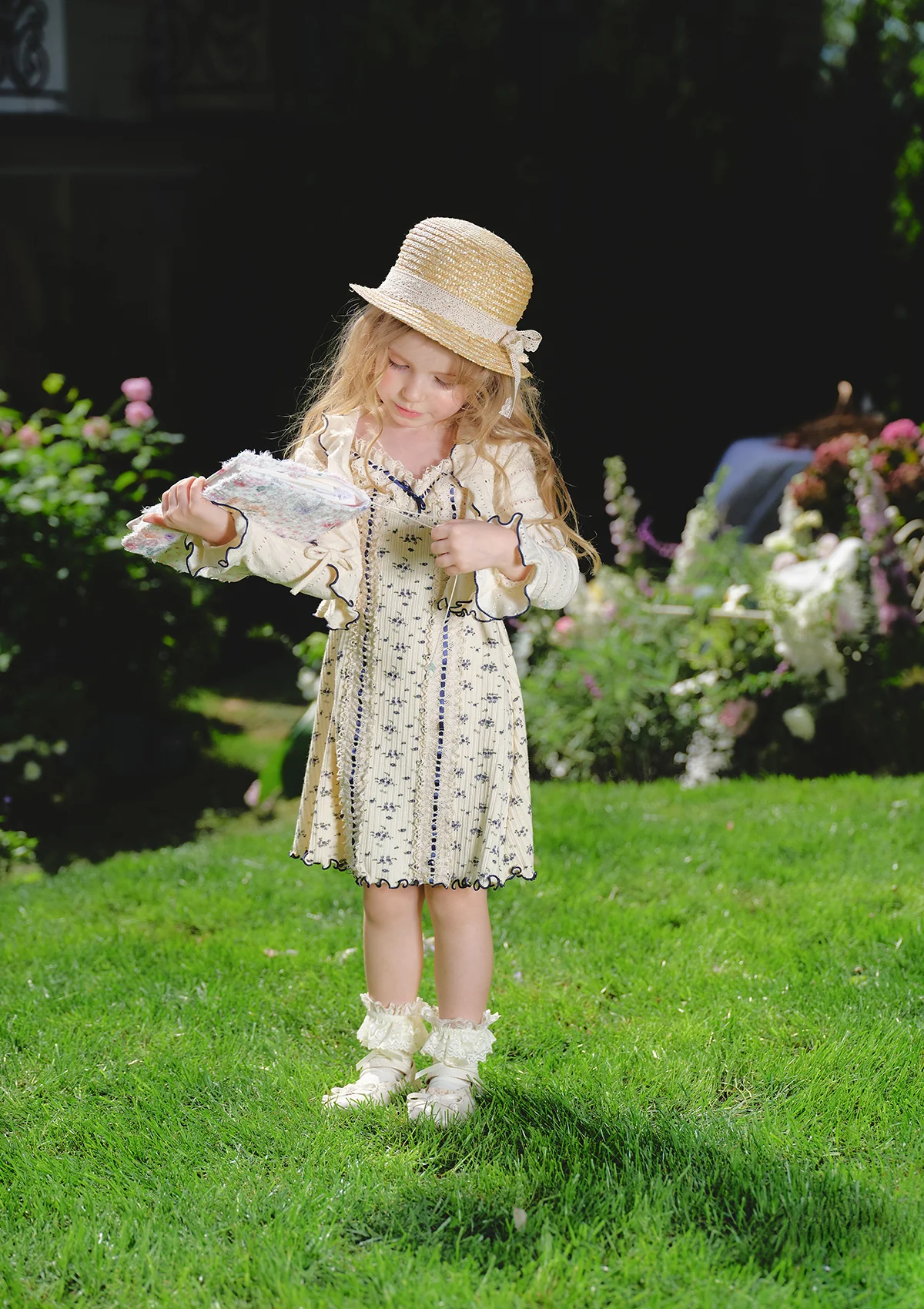 Toddler Girl Blueberry Knit Cardigan