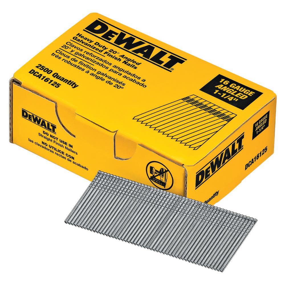 DEWALT 1-1/4 In. 20Degree 16Gauge Finishing Nails 2.5 m
