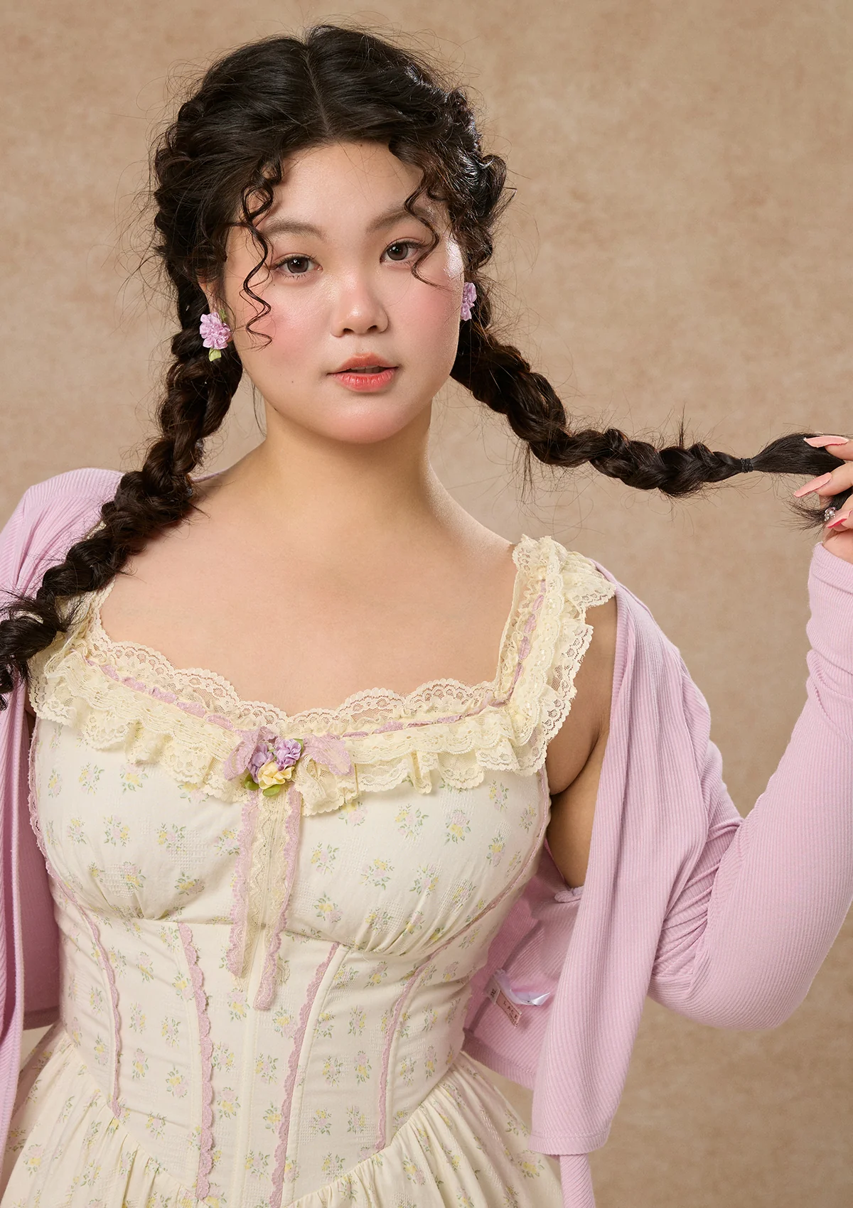 Curve&Plus Cream Clove Cardigan