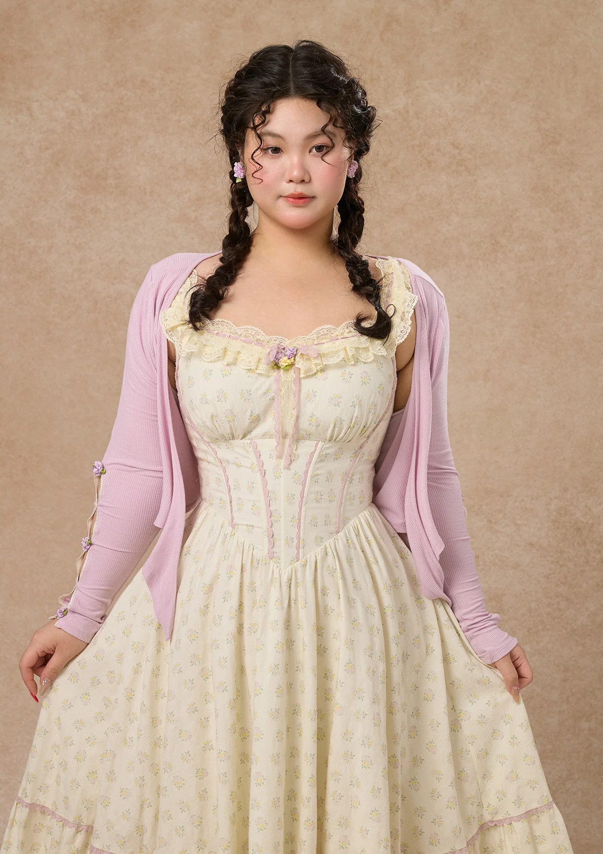 Curve&Plus Cream Clove Cardigan