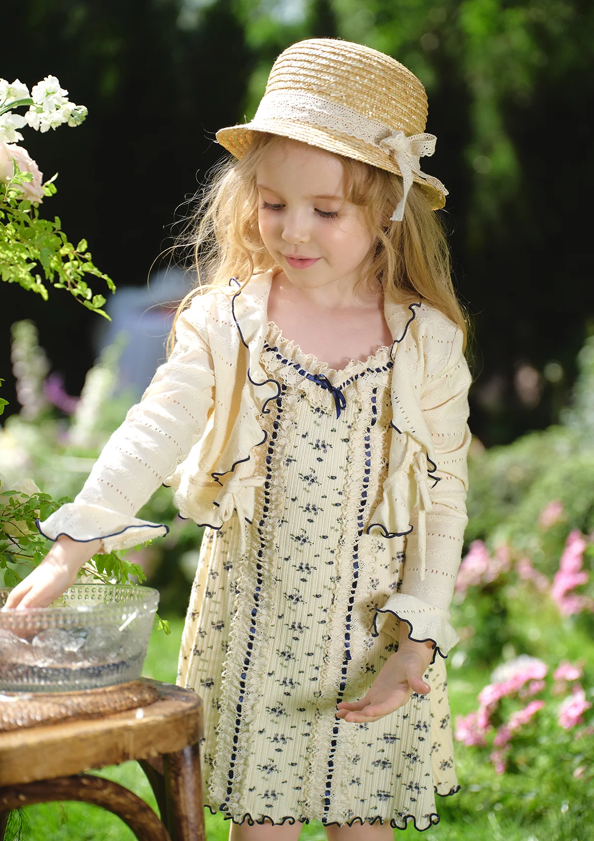 Toddler Girl Blueberry Knit Cardigan