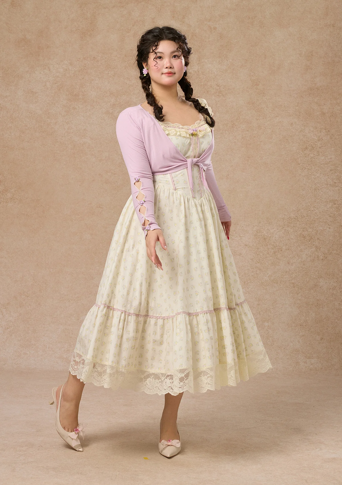 Curve&Plus Cream Clove Cardigan